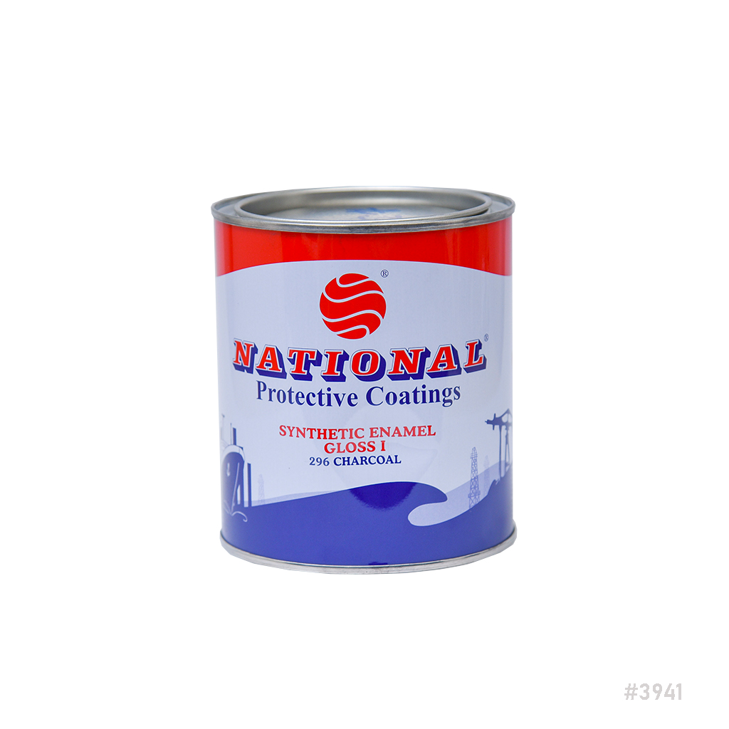 National Synthetic Enamel Gloss Paint 0.9Ltr 296 Charcoal