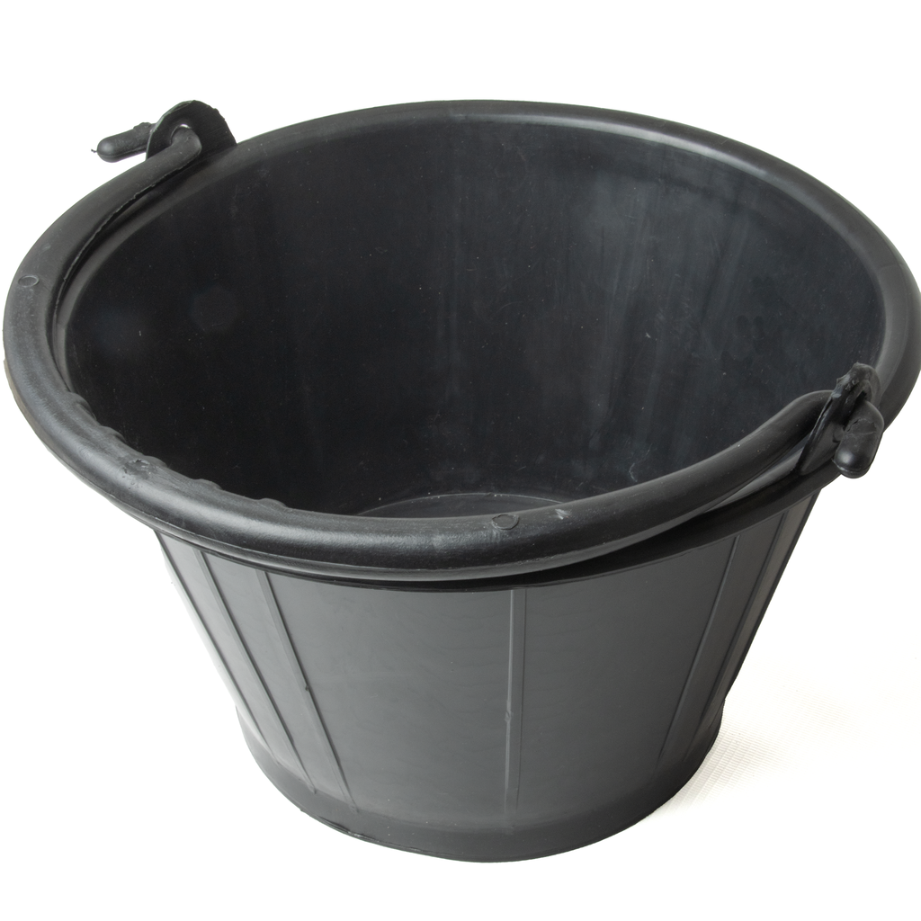 [7803] Bucket With Plastic Wire Handle Black