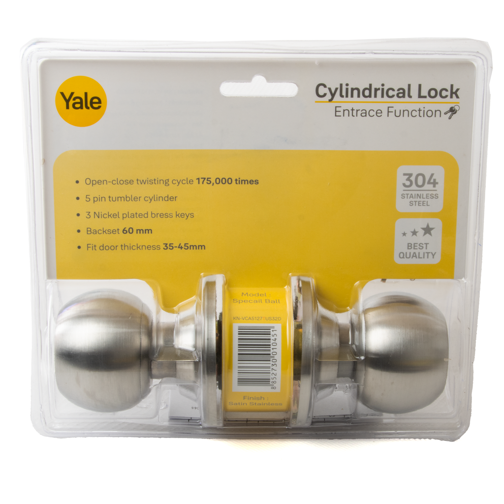 [17024] Cylindrical Knob Lock with Key 60mm Special Ball Yale