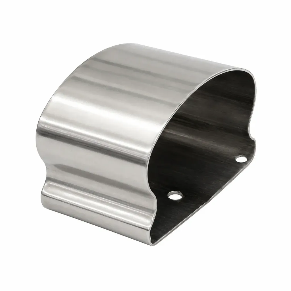 SS Staircase Rail End Cap Curved Polished