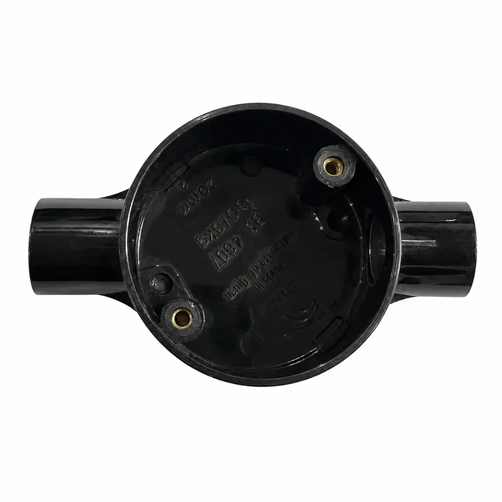 Conduit Junction Box 2-way 20mm Hotace Through with Lid
