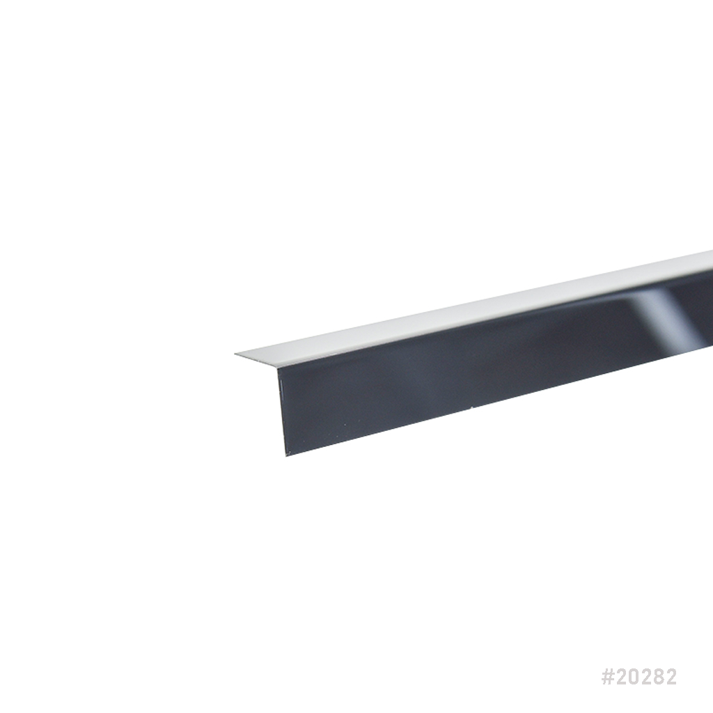 [20282] SS Channel Mirror Polished L Section 18x18x2490mm Black