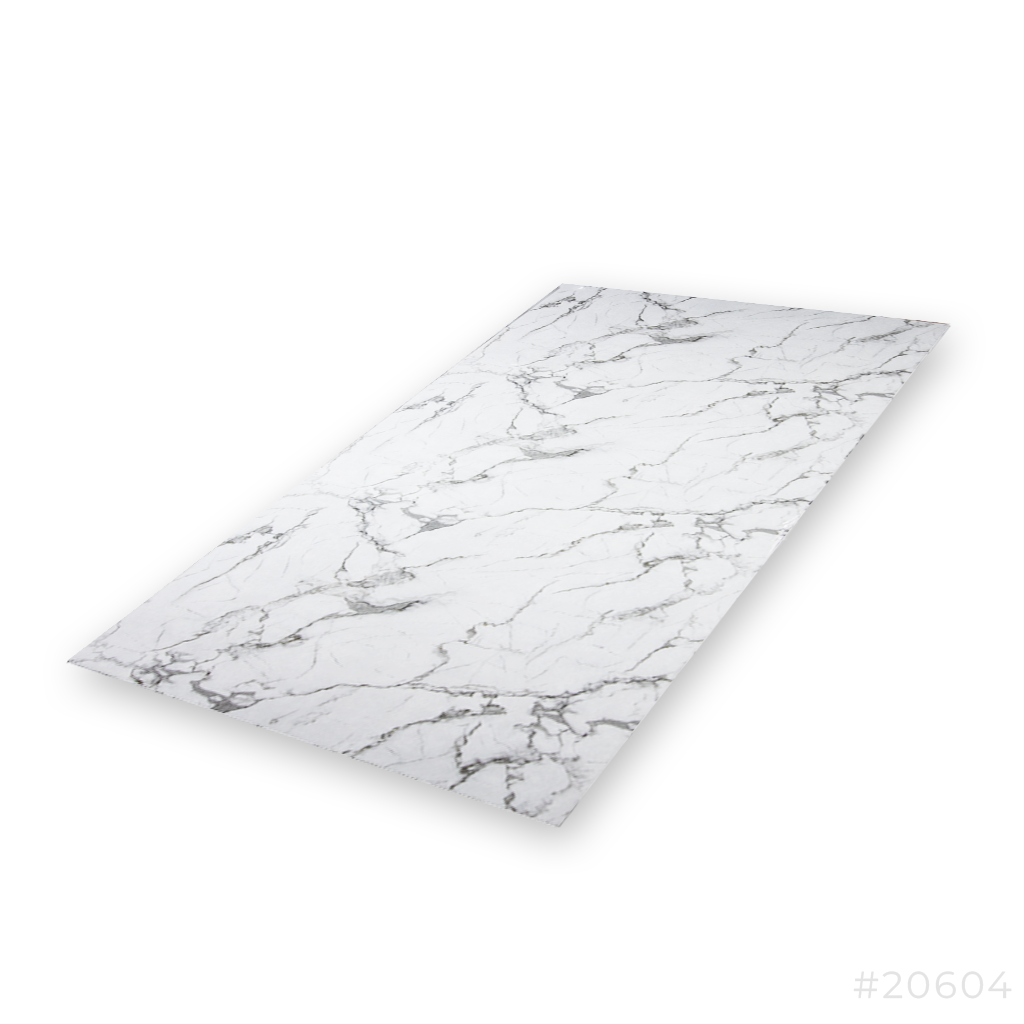 [20604] Pvc Wall Decorative Design Sheet 1220x2800 - 3mm White Marble