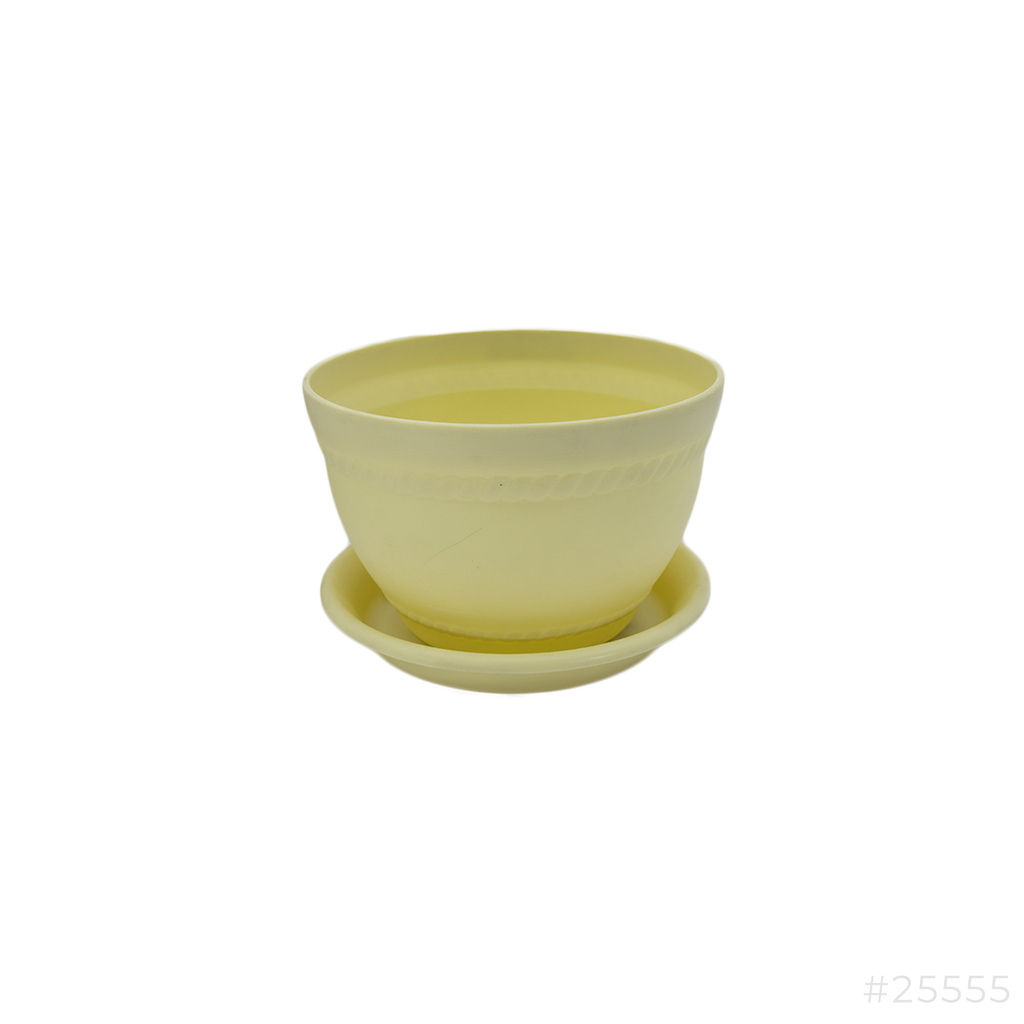 Plastic Flower Pot Yellow #6