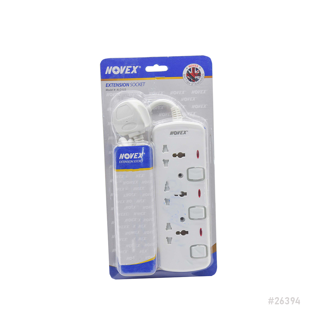 Extension Socket 3Way 3m N-D103 Novex