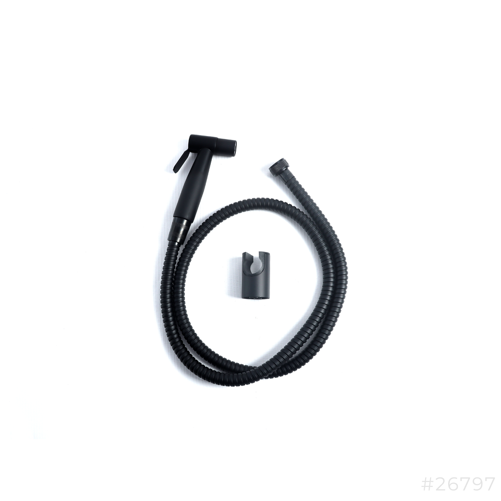 Hand Bidet Sprayer: Pvc Black Shattaf NVST-1104-MB Novex