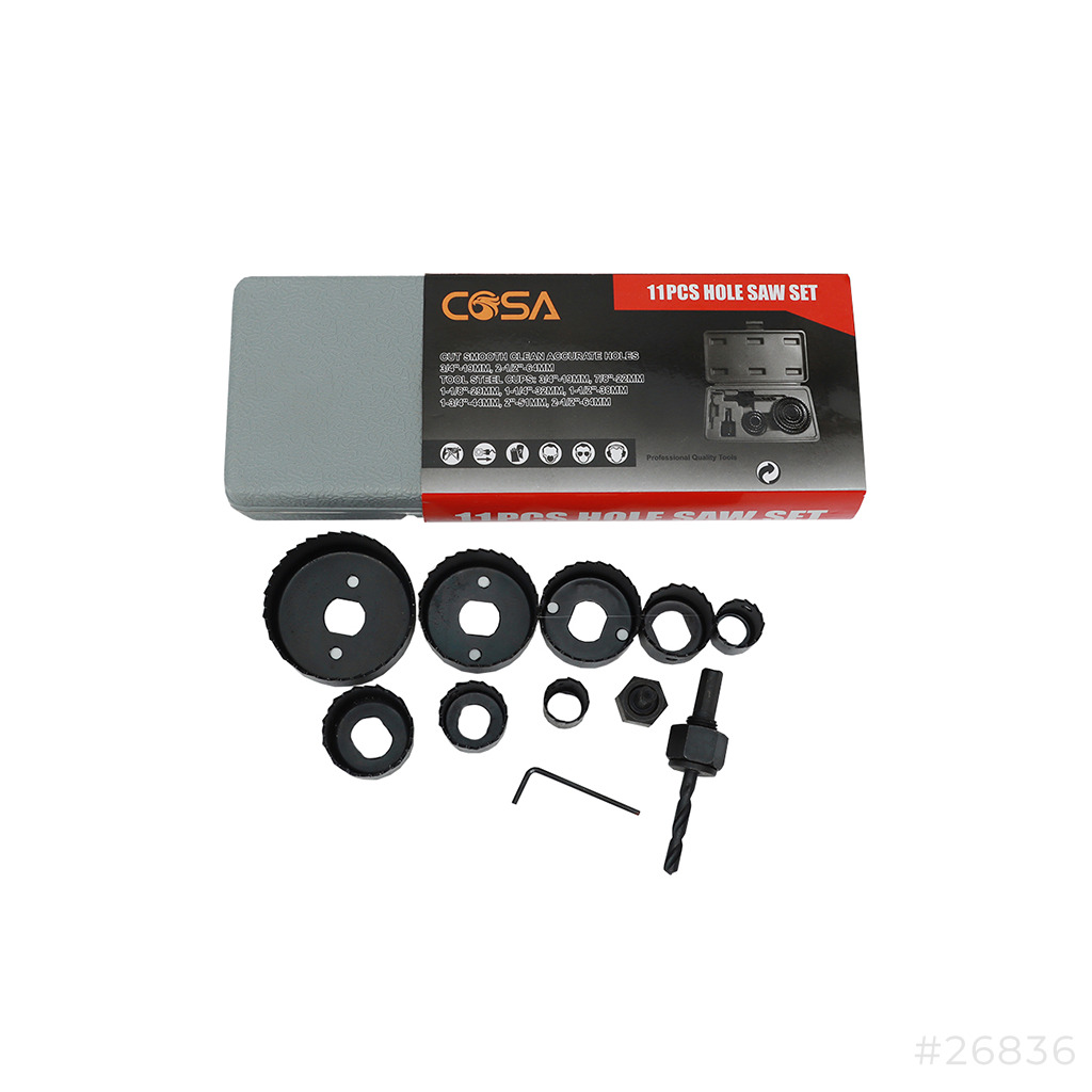 Wood Hole Saw Bit Set 11-Piece Cosa