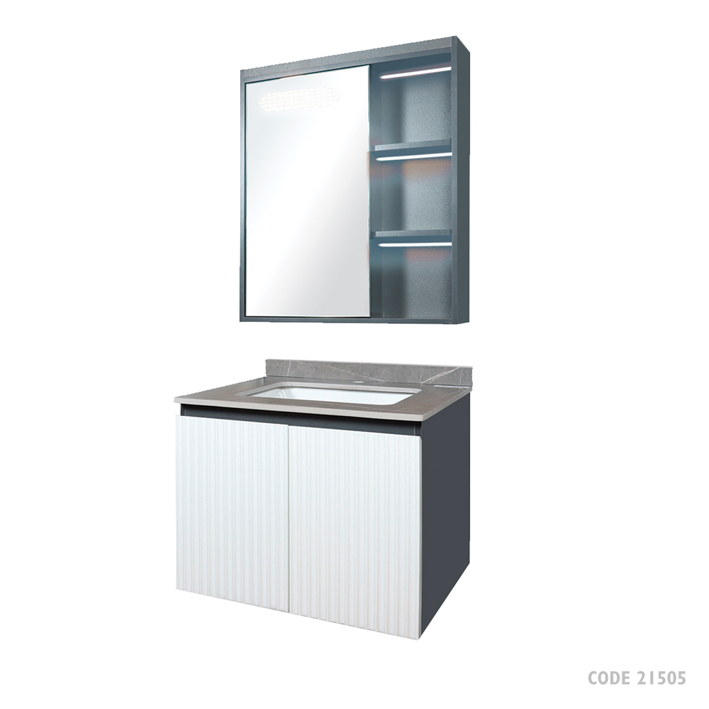 Basin Cabinet with Mirror with Sensor Light JJ0681-60 B:600x470x470mm M:600x700x140mm [2 Box]