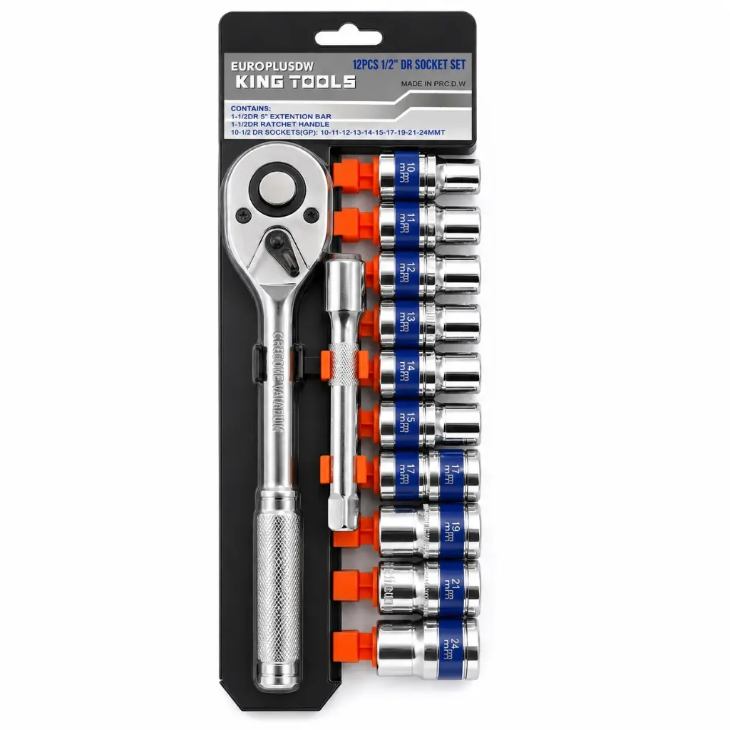 Socket Bit Set 12Pcs/Set 1/2" 10-24mm DW Euro
