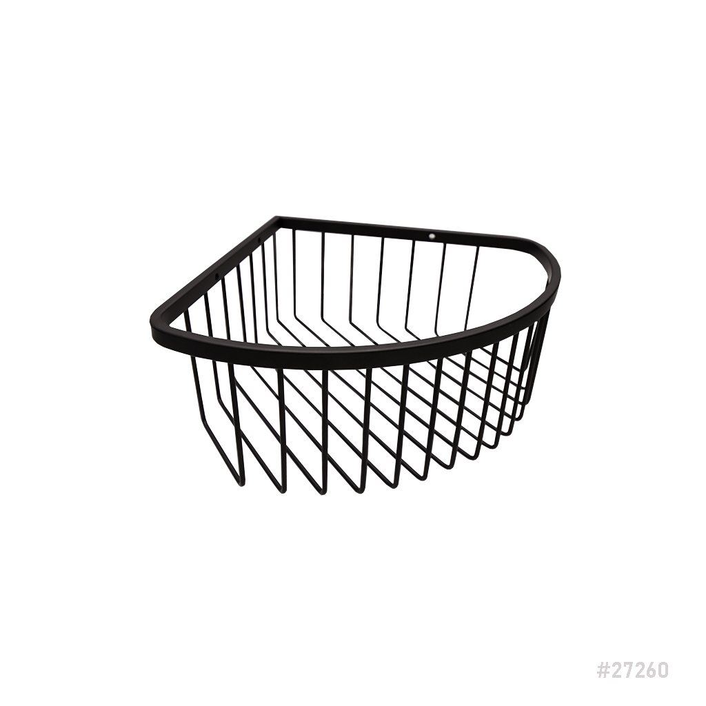 SS Corner Shelf 220mm x 220mm Black