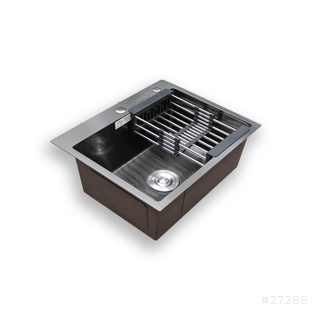 SS Kitchen Sink Single Bowl 55x45cm Black