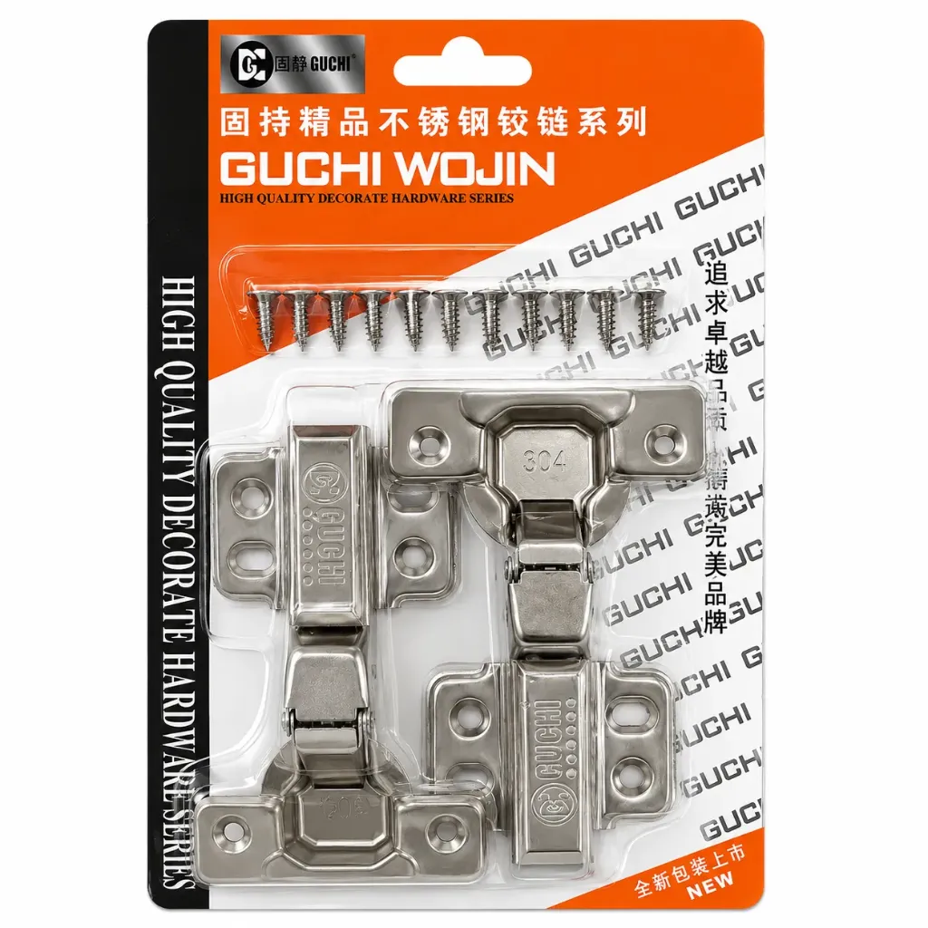 [17483] SS Cabinet Hinge Bend "B" 261 Pair with Screw Guchi 