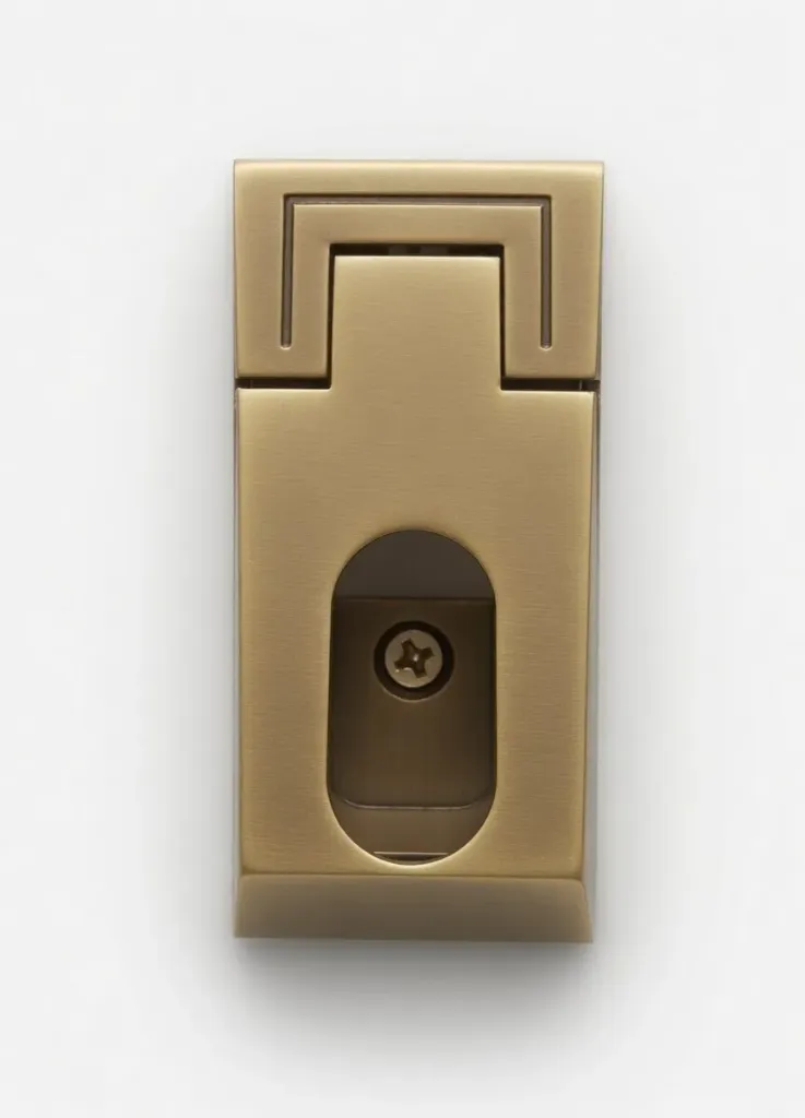 Oval Pipe Bracket Long Brass Pair