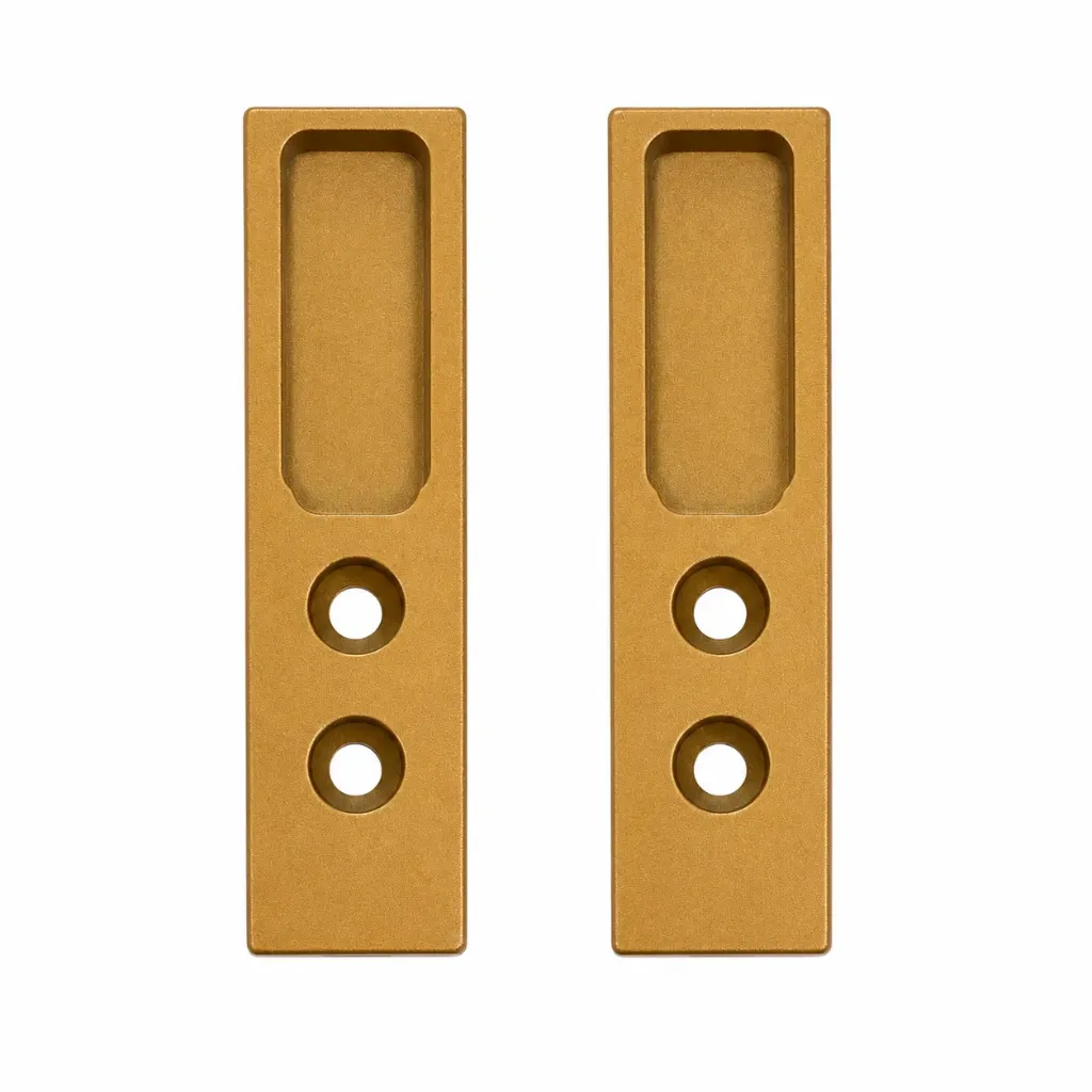 Oval Pipe Bracket Long Gold Pair