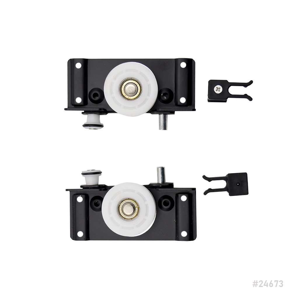 [24673] Sliding Door Wheel Iron Black 2Pcs Set