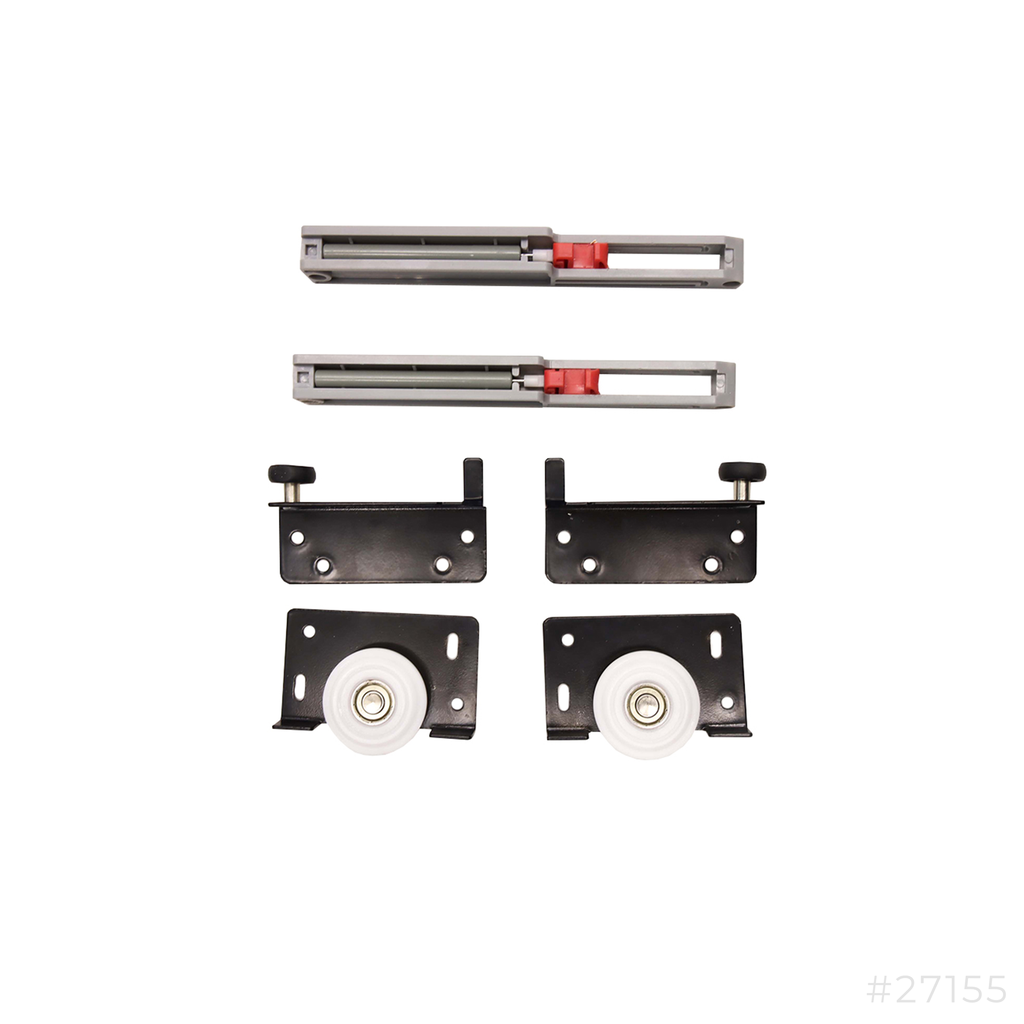 Sliding Door Wheel with Fittings 1-Set Black Soft Close