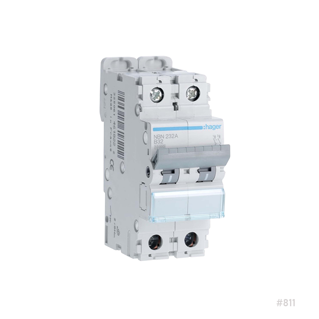 Hager MCB 2P 32A 'C' 4.5Ka MY232