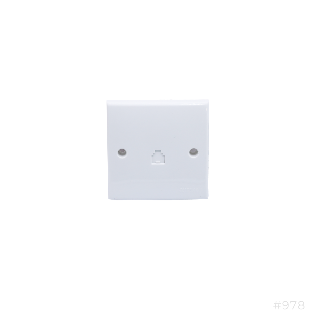 Telephone Outlet 4Pin RJ Single Clipsal ET01