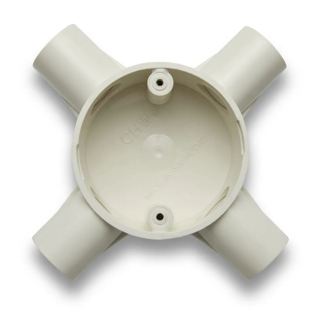 Conduit Junction Box 4-way 20mm with Lid and Screw