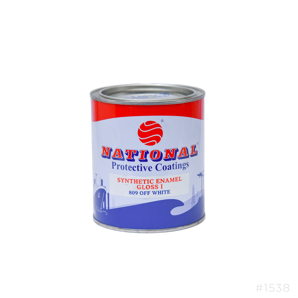 [1538] National Synthetic Enamel Gloss Paint 0.9Ltr 809 Off White