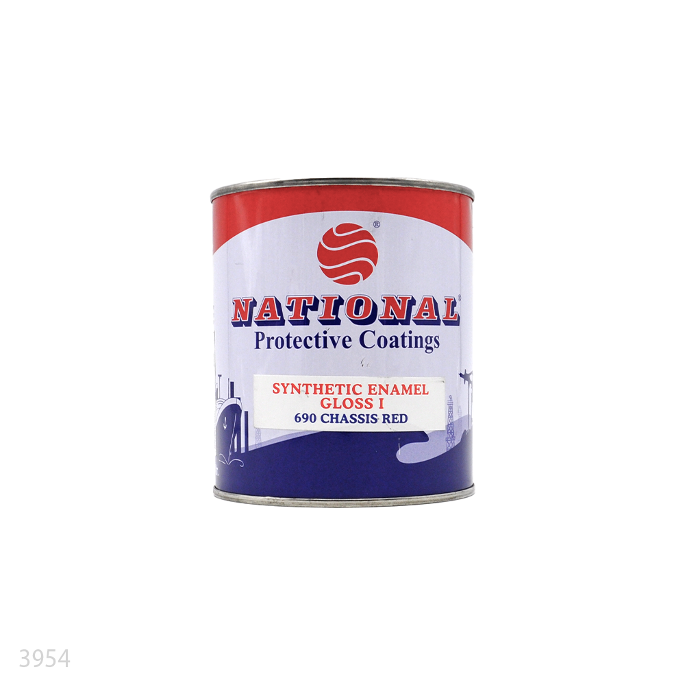 National Synthetic Enamel Gloss Paint 0.9L 690 Gloss Chassis Red