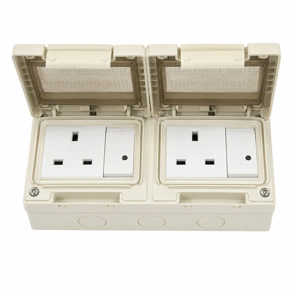 Double Socket Scame Unibox Waterproof 13A IP55