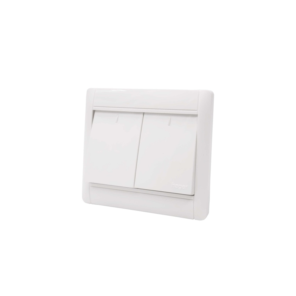 [9888] Hager 2 Gang 1 Way Switch WGL121