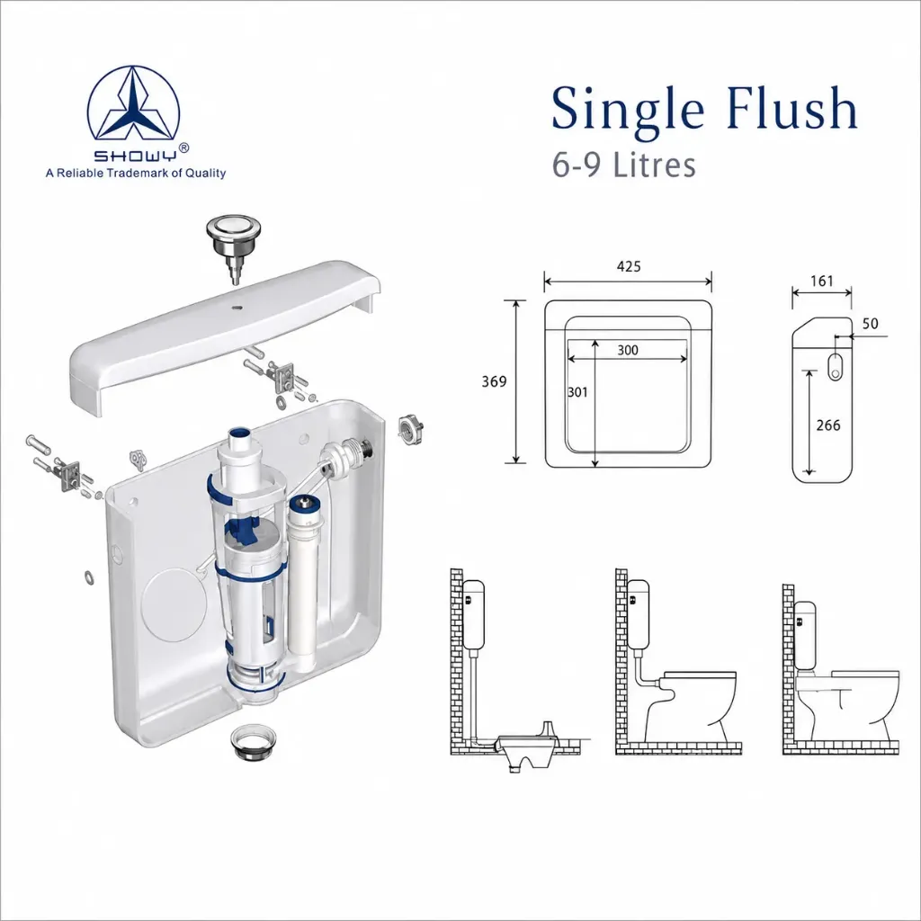 Pvc Flush Tank 2607-501 Showy