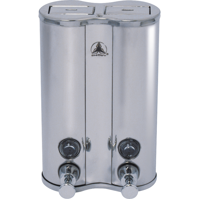 [12276] Showy Double Stainless Steel Soap Dispenser 7062 