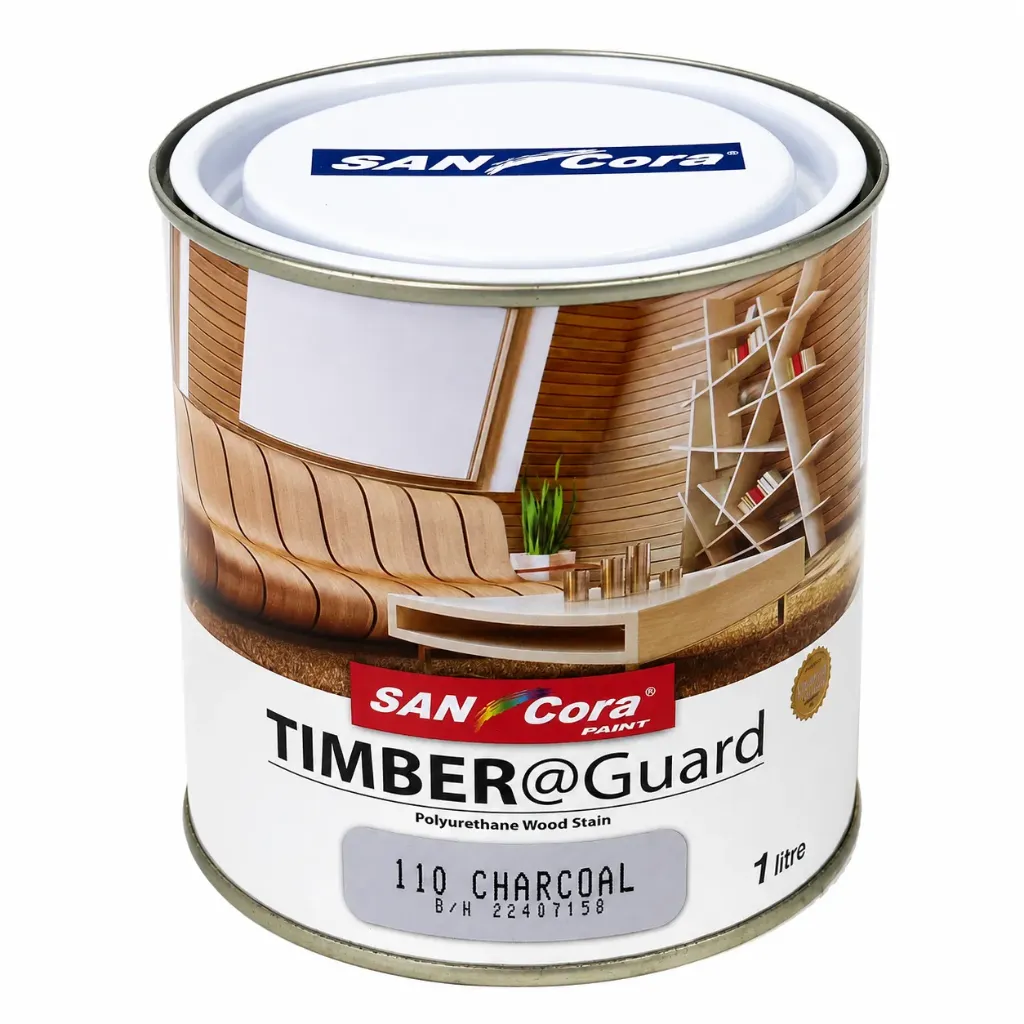 Sancora® TIMBER@Guard Polyurethane Wood Stain Varnish 1L 110 Charcoal