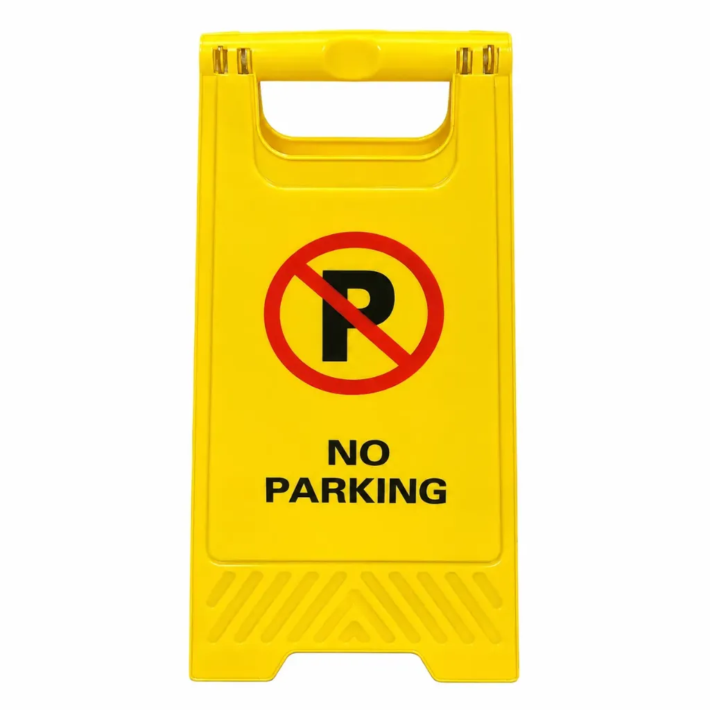 No Parking Board Yellow