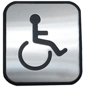 Signage Metal Finish 100x95mm Accessible Toilet