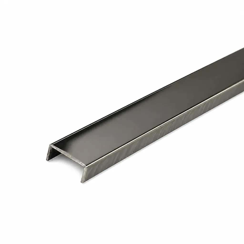 SS Channel Mirror Polished U Section 6x6x12x2490mm Black