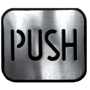 [21387] Signage Metal Finish 100x85mm Door Push