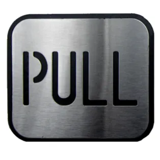 [21388] Signage Metal Finish 100x85mm Door Pull