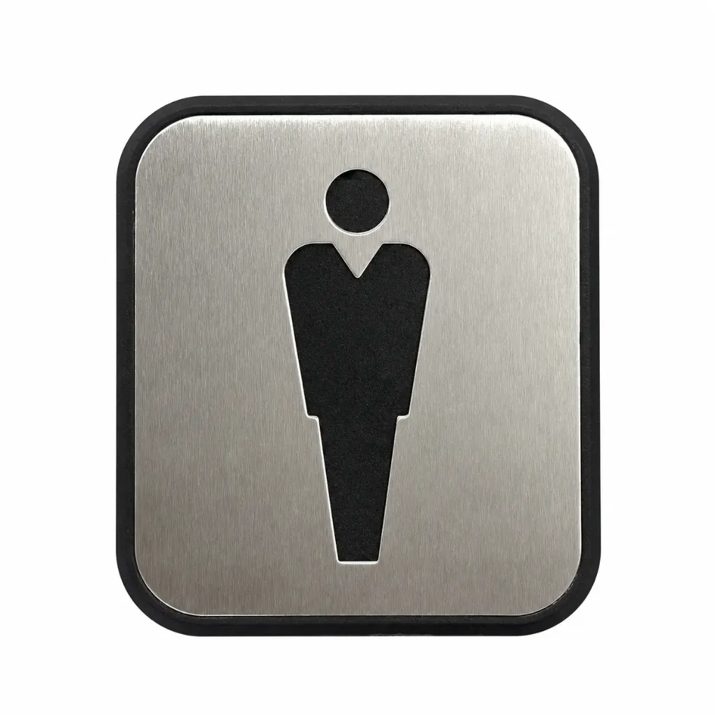 Signage Metal Finish 100x95mm Men's Toilet 