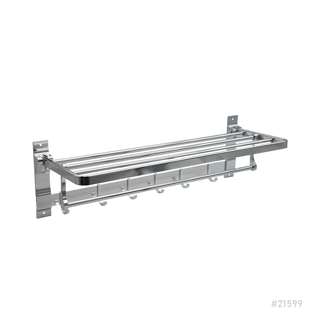 [21599] Aluminum Bathroom Towel Rack Wall Mount with 6 Hook 9957
