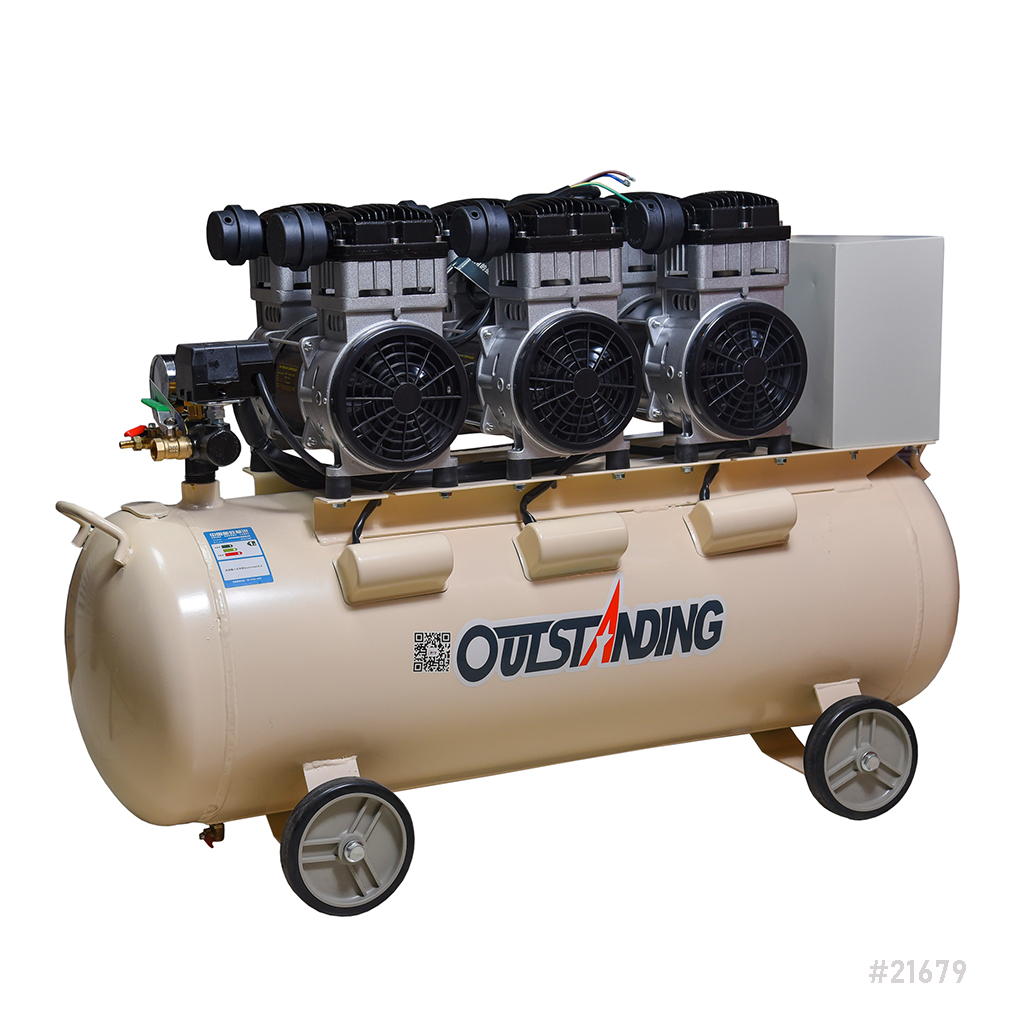 [21679] Air Compressor Silent Oil Free Outstanding OTS-1100 100L Triple Head