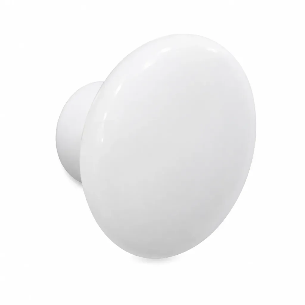 Ceramic Round Knob 101 White 38mm Plain
