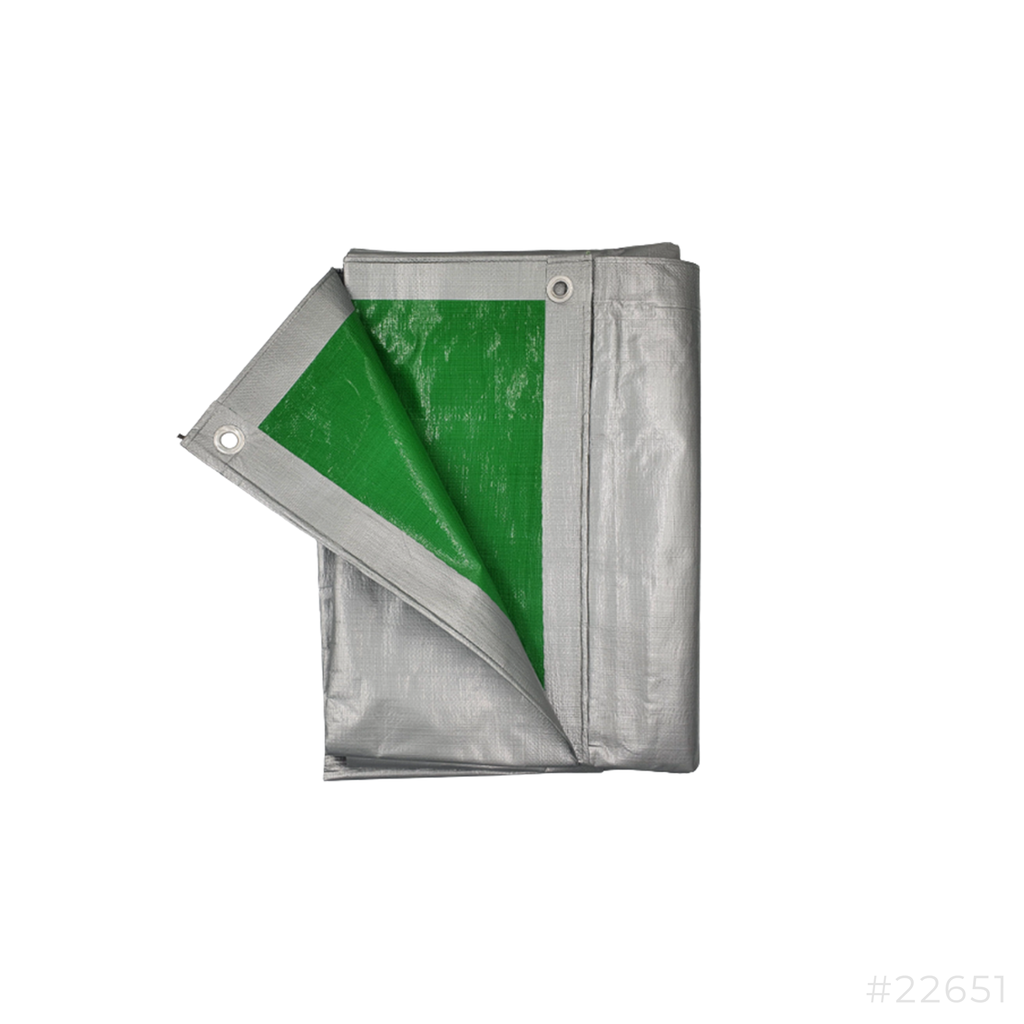 [22651] PE Tarpaulin Green/Silver 60ft x 60ft