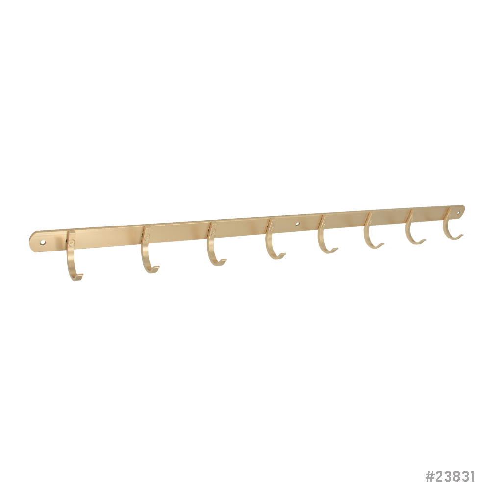 [23831] Cloth Hook Rack Aluminum Wall Mount 8-Hook Rose Gold Beiou