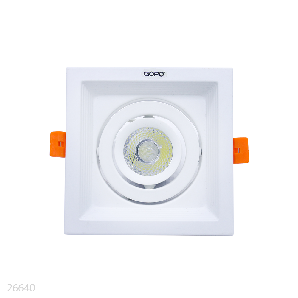 Angle Rotatable LED Ceiling Spotlight White Square LED Recessed Downlight 7w FFDJ-MR16-01 Gopo