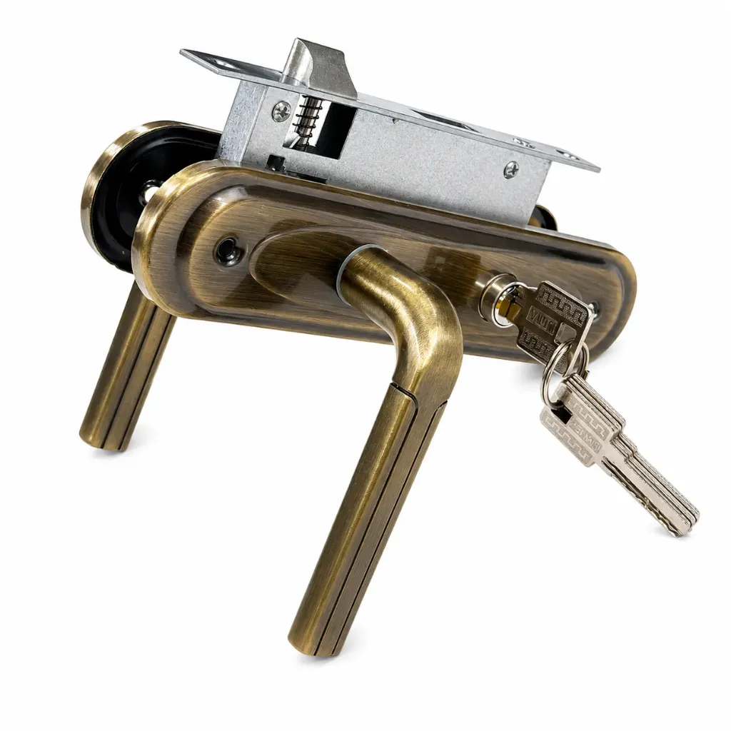 Door Handle with Lock Set 705-126 AB Sola
