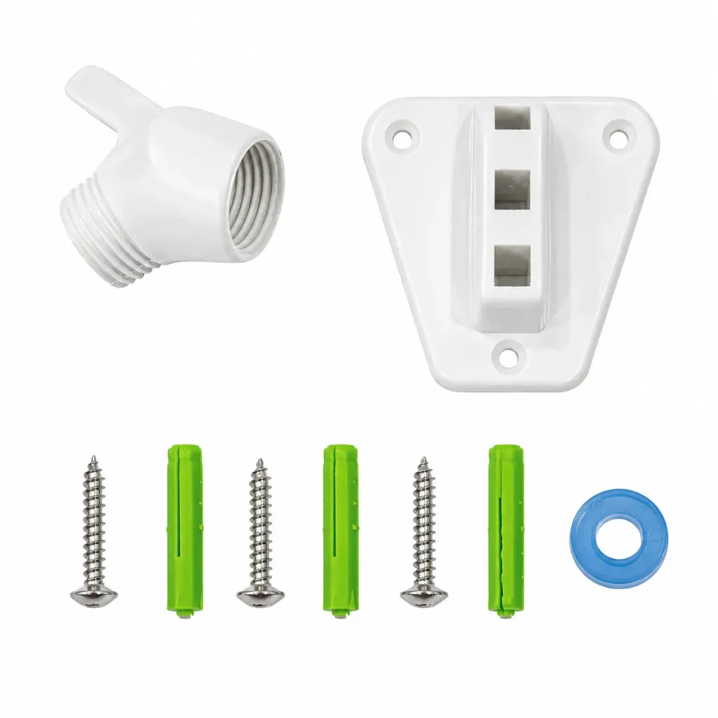 Shower Holder C/W Triangle Bracket White 2521