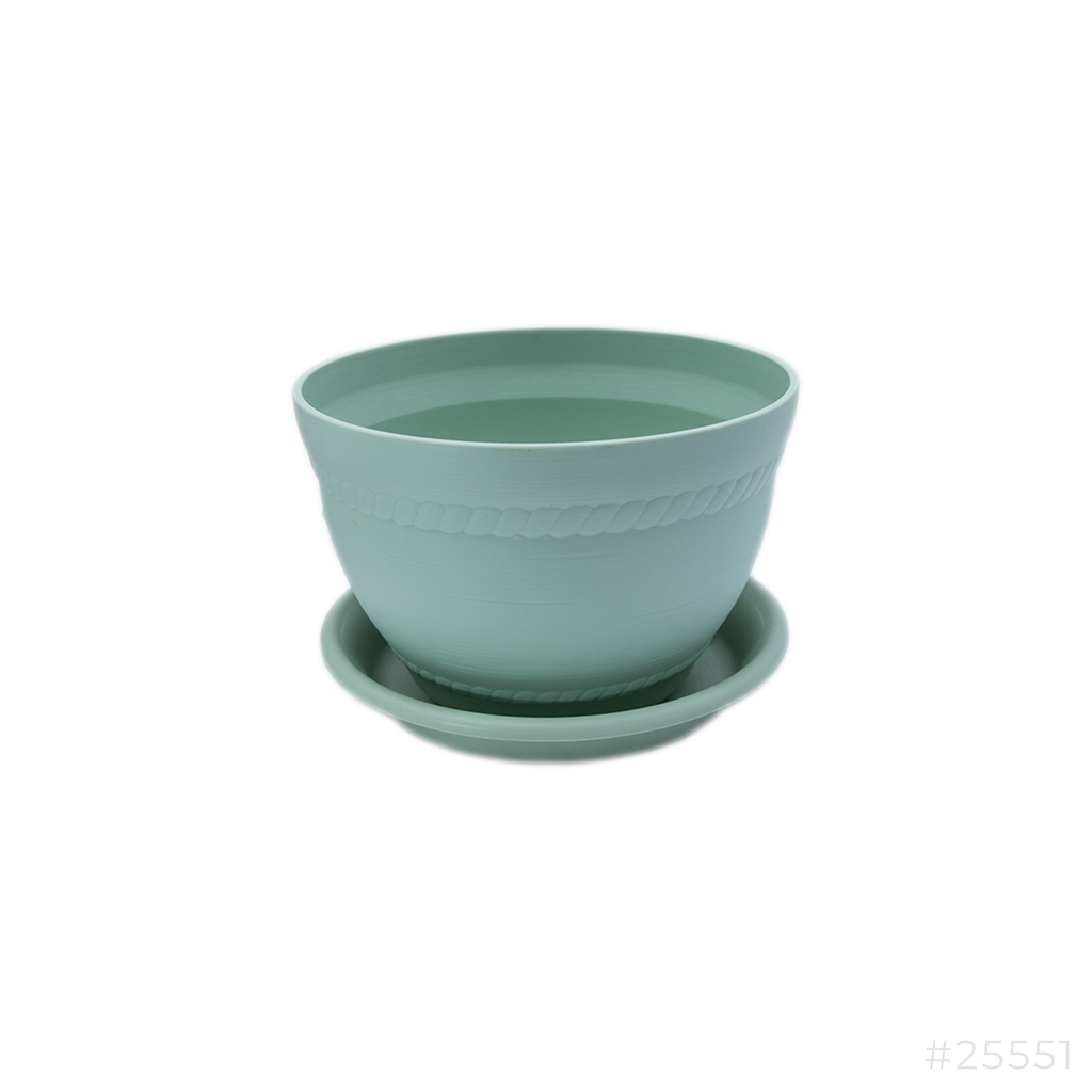 Plastic Flower Pot Green #6