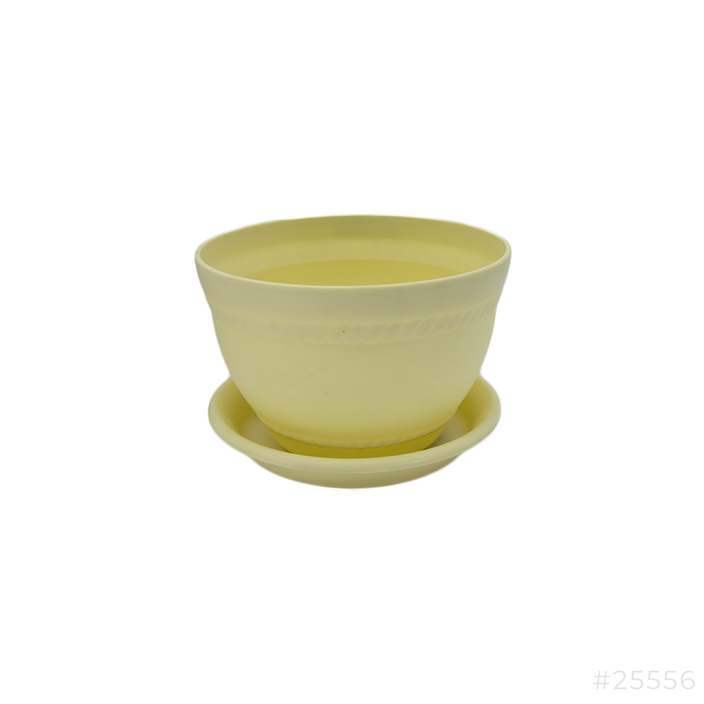 [25556] Plastic Flower Pot Yellow #7