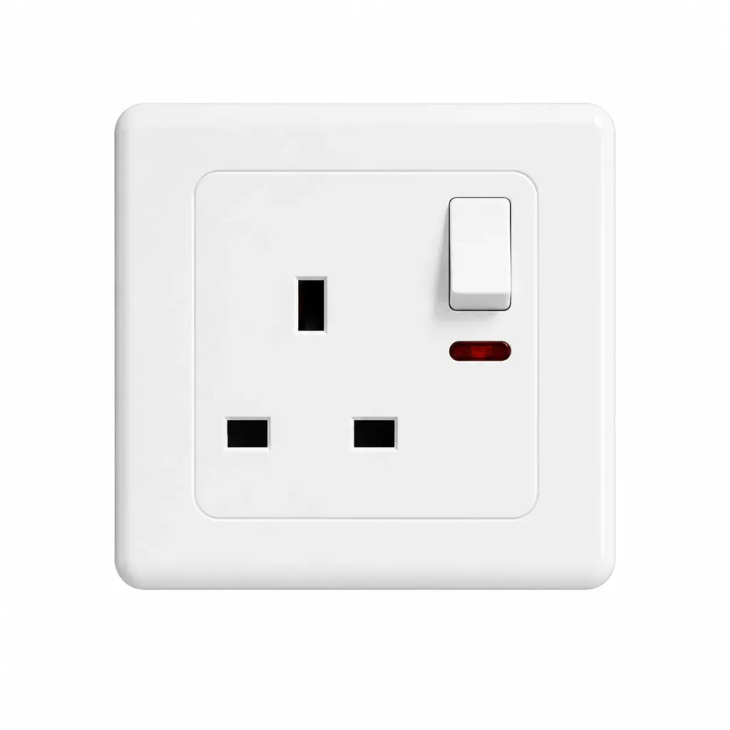 Single Socket Switch 13A With Neon W/O Screw [Chn]