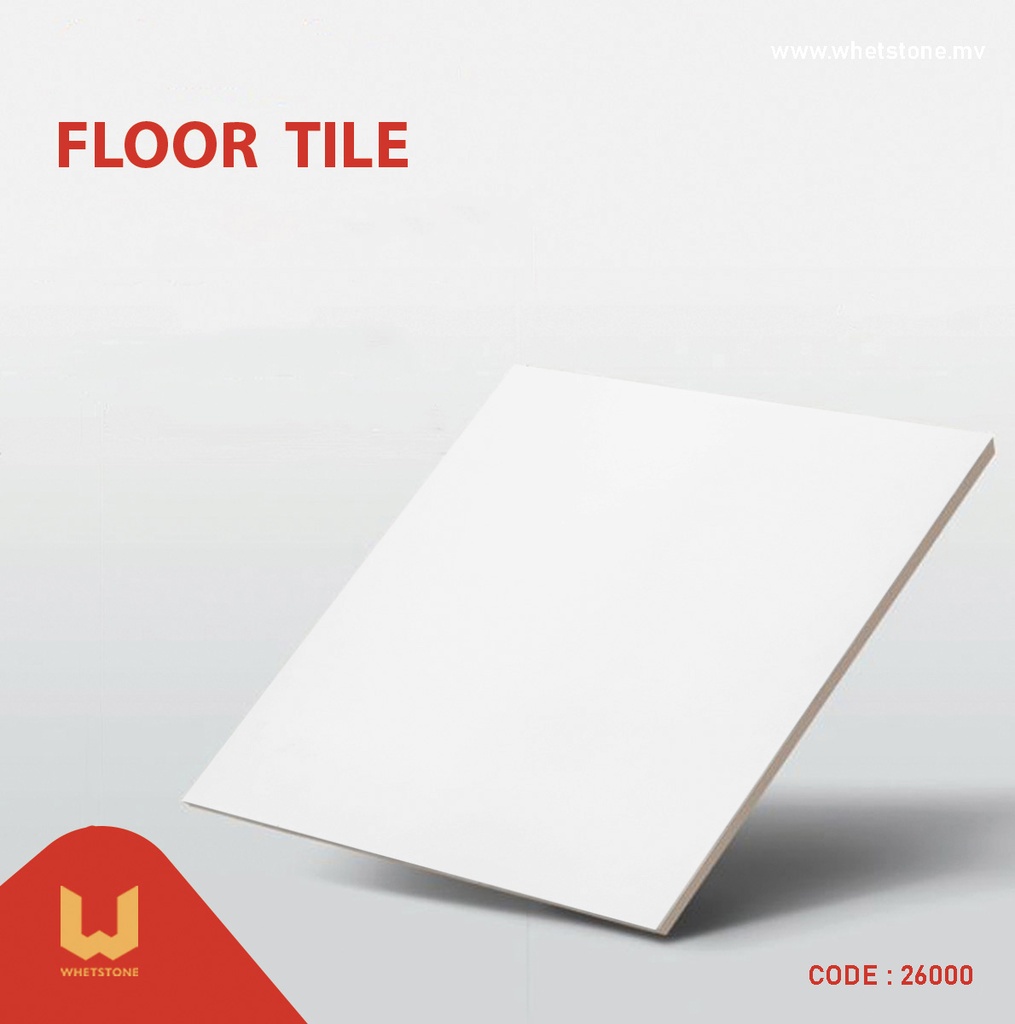 Floor Tile Glazed Vitrified 600x600mm Glossy White