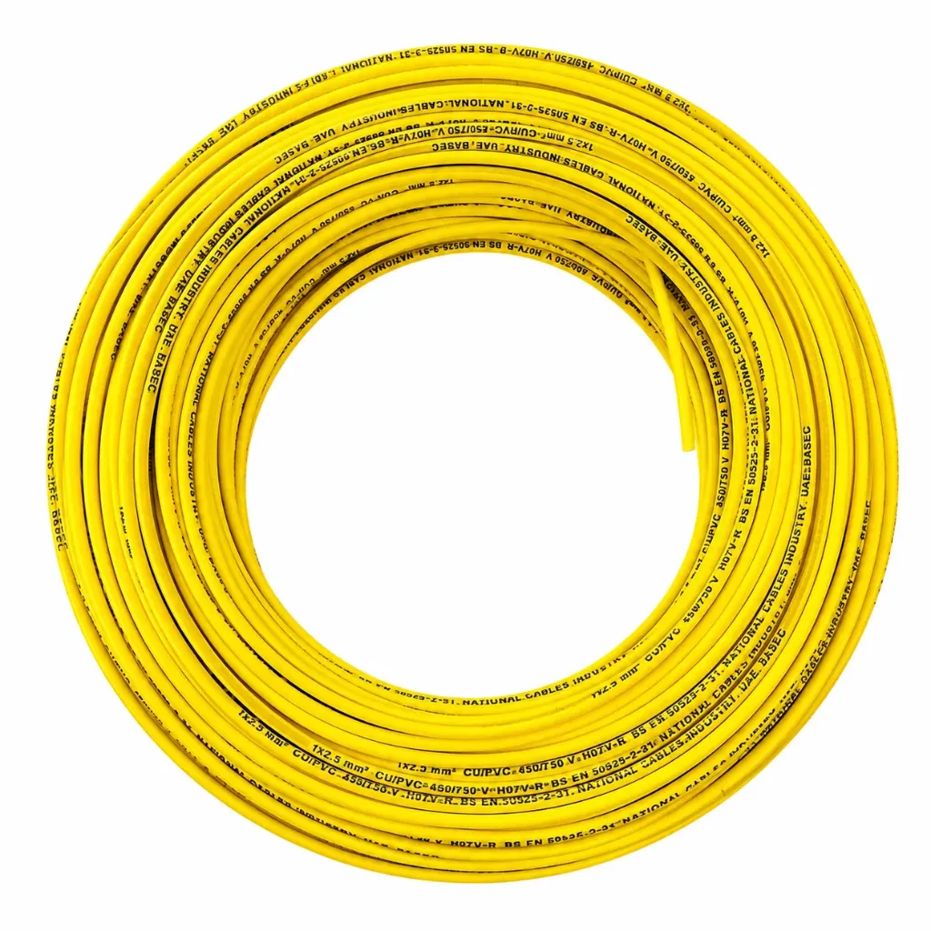 Electrical Wiring Cable NCI 1-Core 2.5mm Yellow 100y