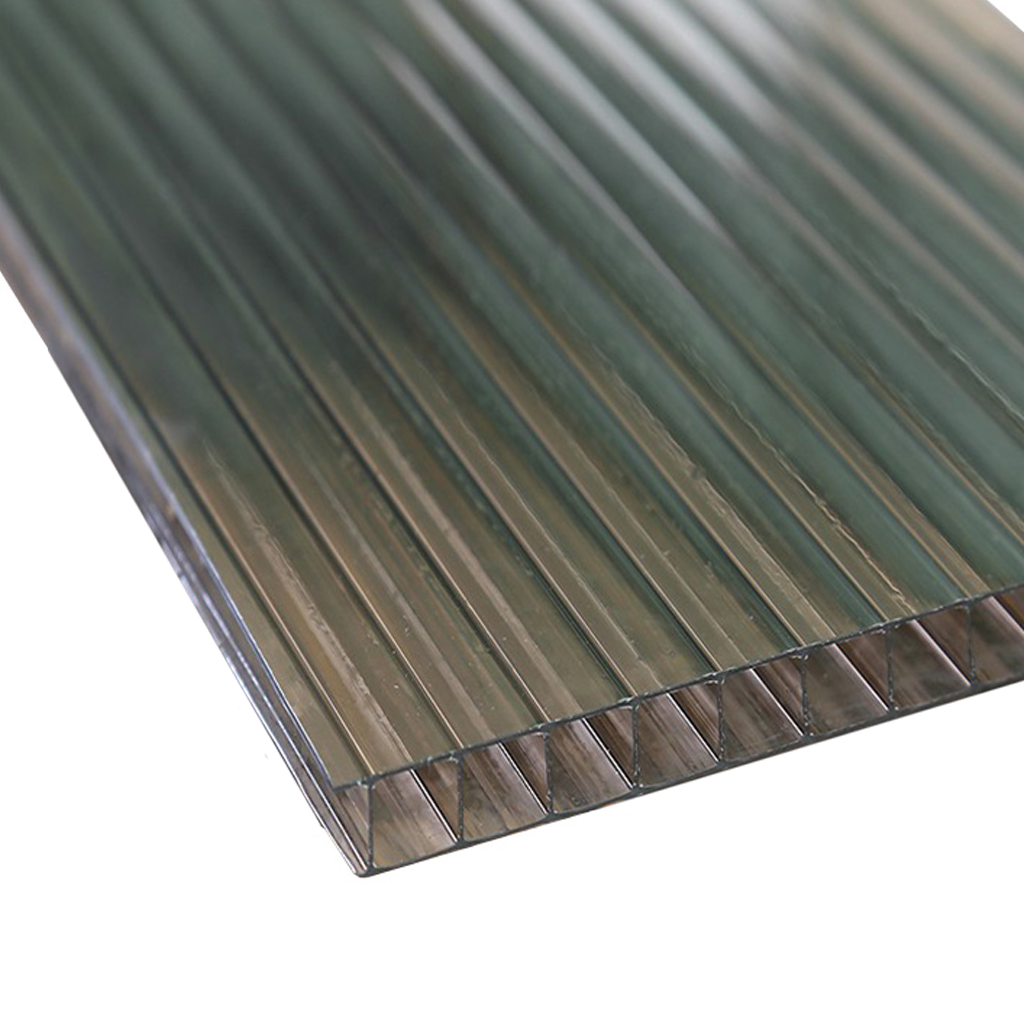 [14561] PVC Hollow Sun Sheet 10mm Frosted Brown 2100x5800mm